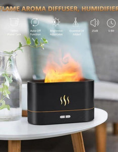 Plastic Flame Diffuser Brightness Humidifier-Auto Off Essential Oil-2 Modes